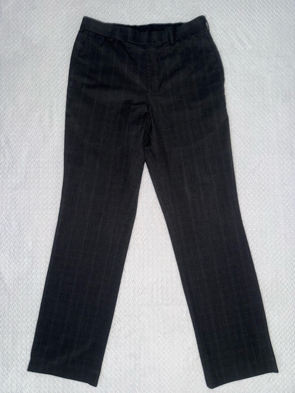 Perry Ellis Portfolio Black Plaid Dress Pants